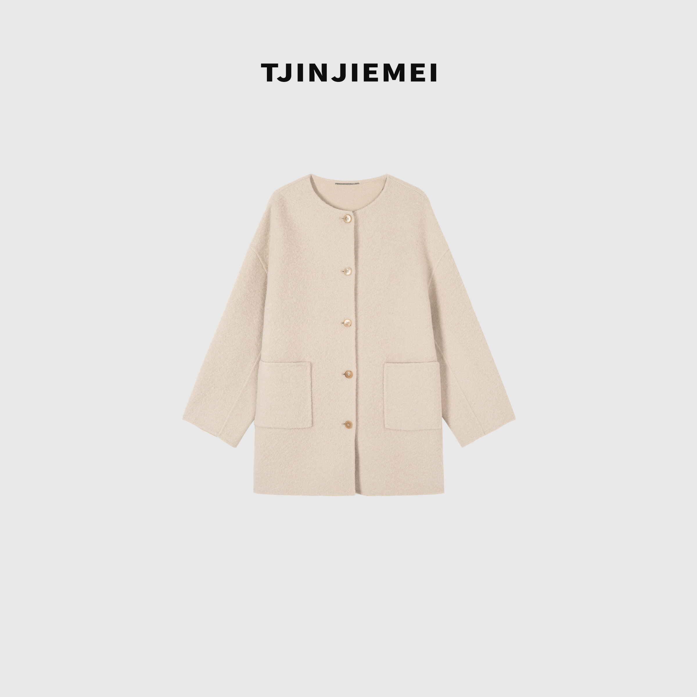 T井姐妹【贝拉】新款设计感宽松廓形圆领大衣WT2507-BQ807