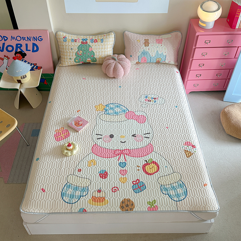 A类冰丝凉席三件套夏天家用凉感可水洗机洗单人学生宿舍软席席子