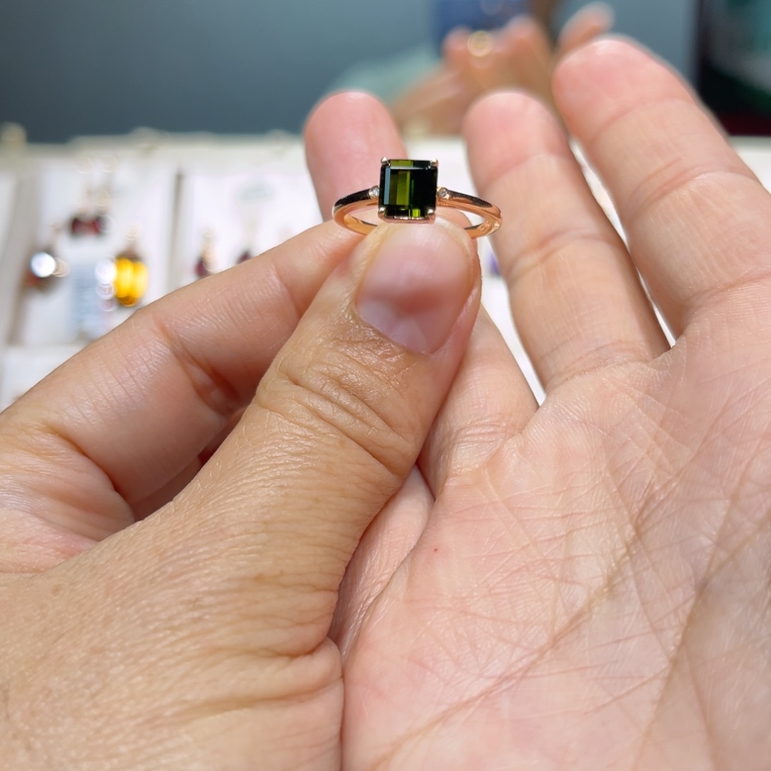 「***」戒指碧玺18K金镶嵌