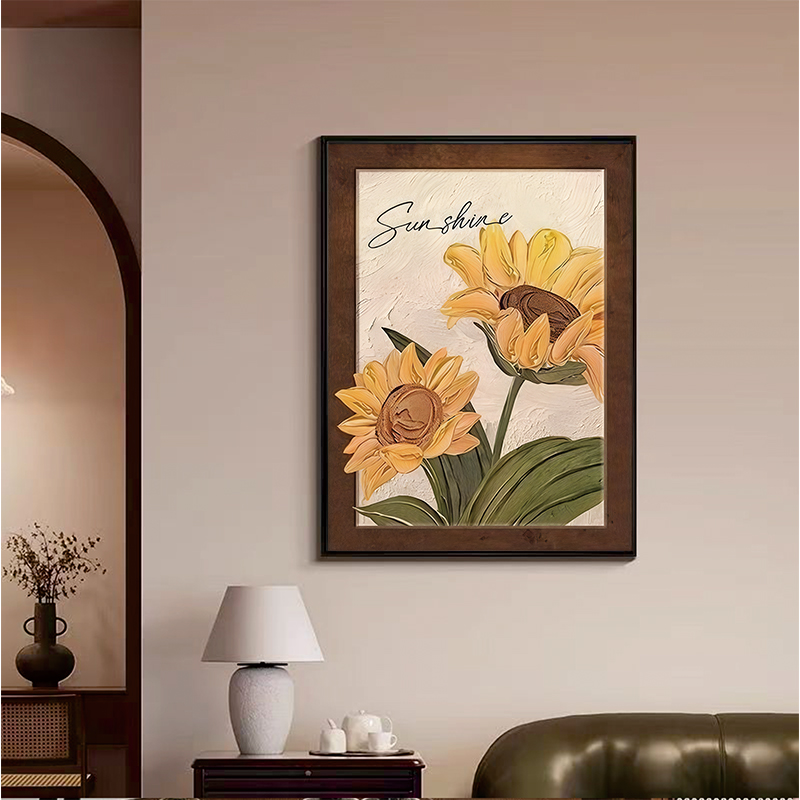 《向日葵》客厅装饰画风法式复古沙发背景墙FL-39-PVC