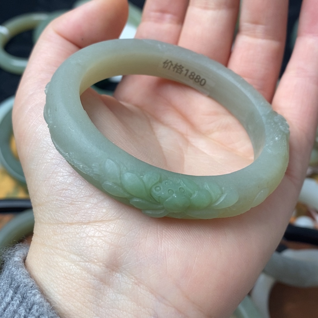 和田玉手镯定制54.5未镶嵌