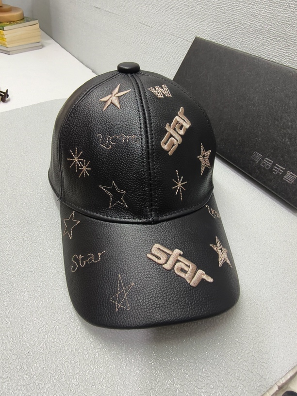 牛皮棒球帽鸭舌帽真皮