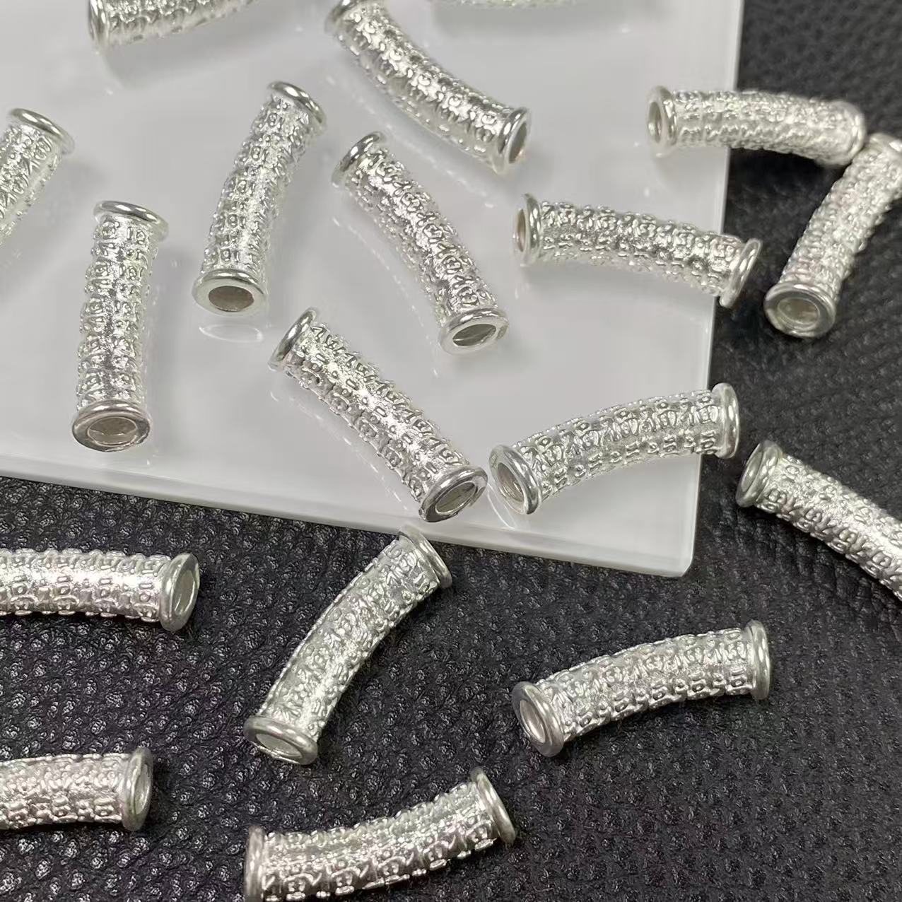 足银银制品 「戴琴珠宝」DQ860-足银弯管20*5mm左右配件（发其一）