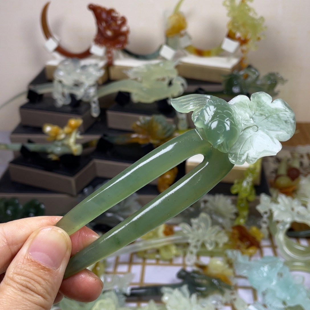 未镶嵌蛇纹石玉发饰