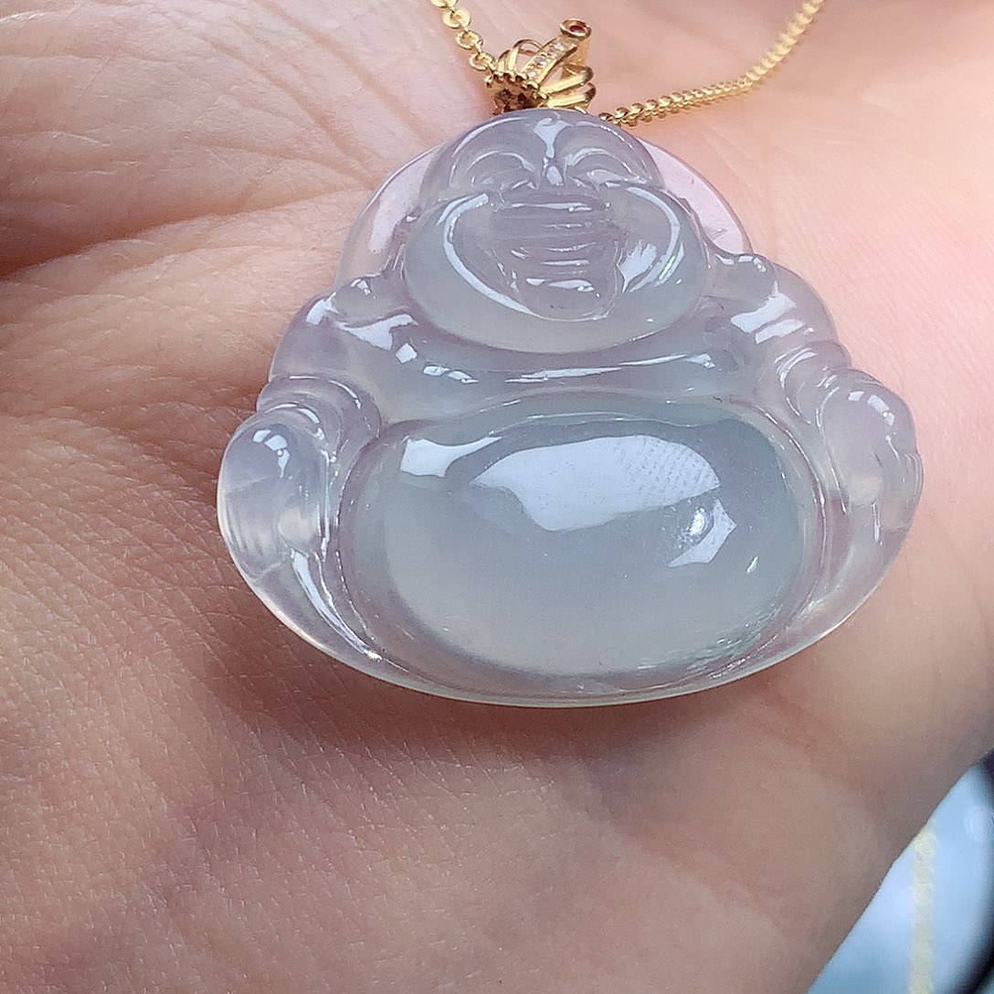 翡翠颈饰18K金镶嵌翡翠吊坠