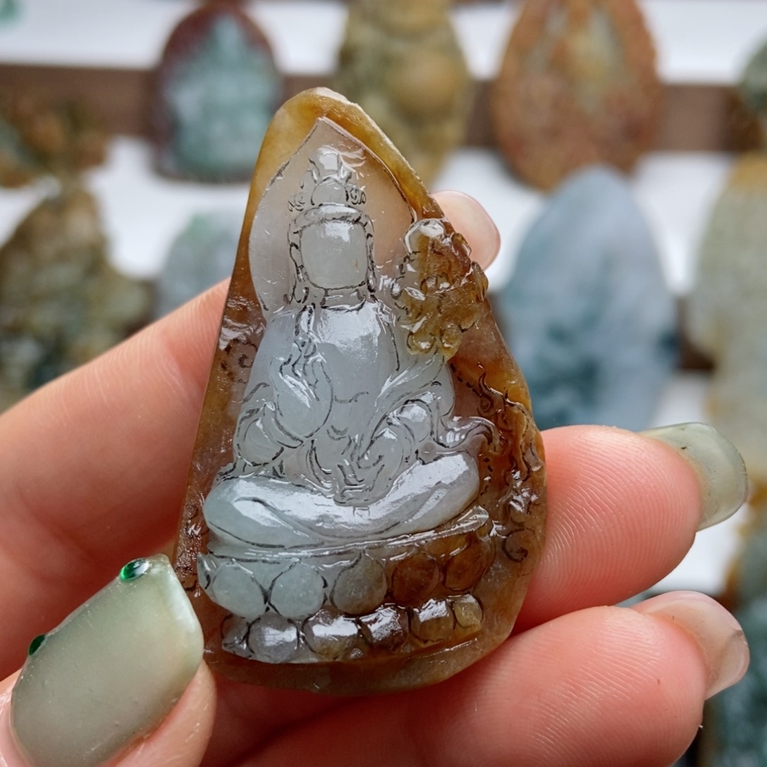 定制翡翠未镶嵌翡翠a货观音