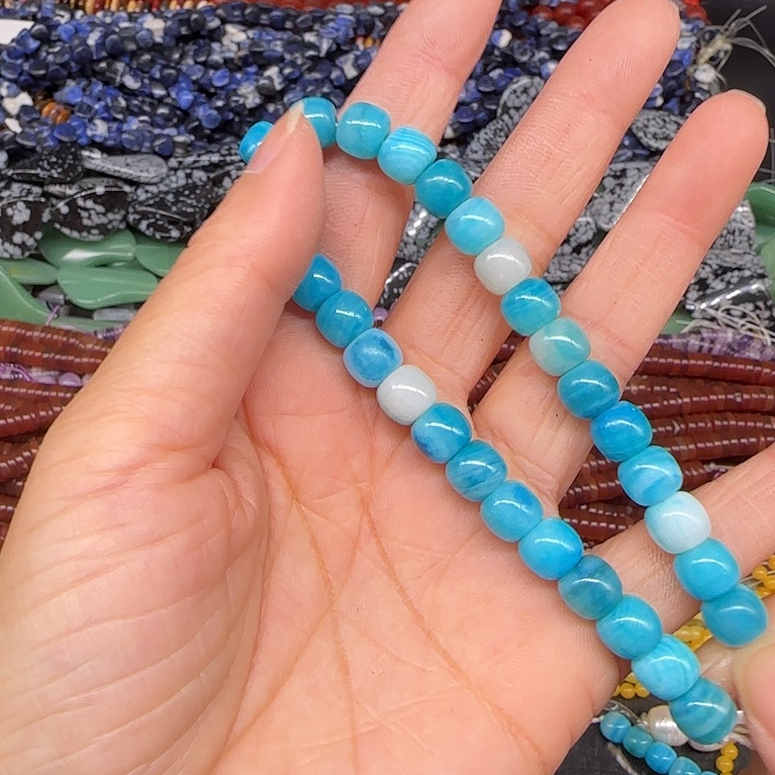 玛瑙/玉髓合金珠宝半成品玉髓老型7mm半条