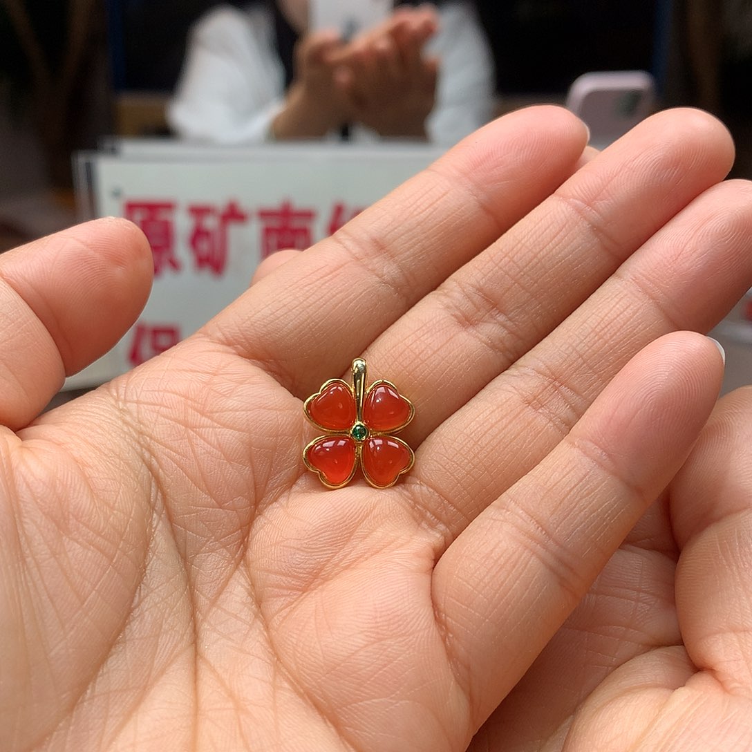 南红玛瑙南红吊坠银S925镶嵌