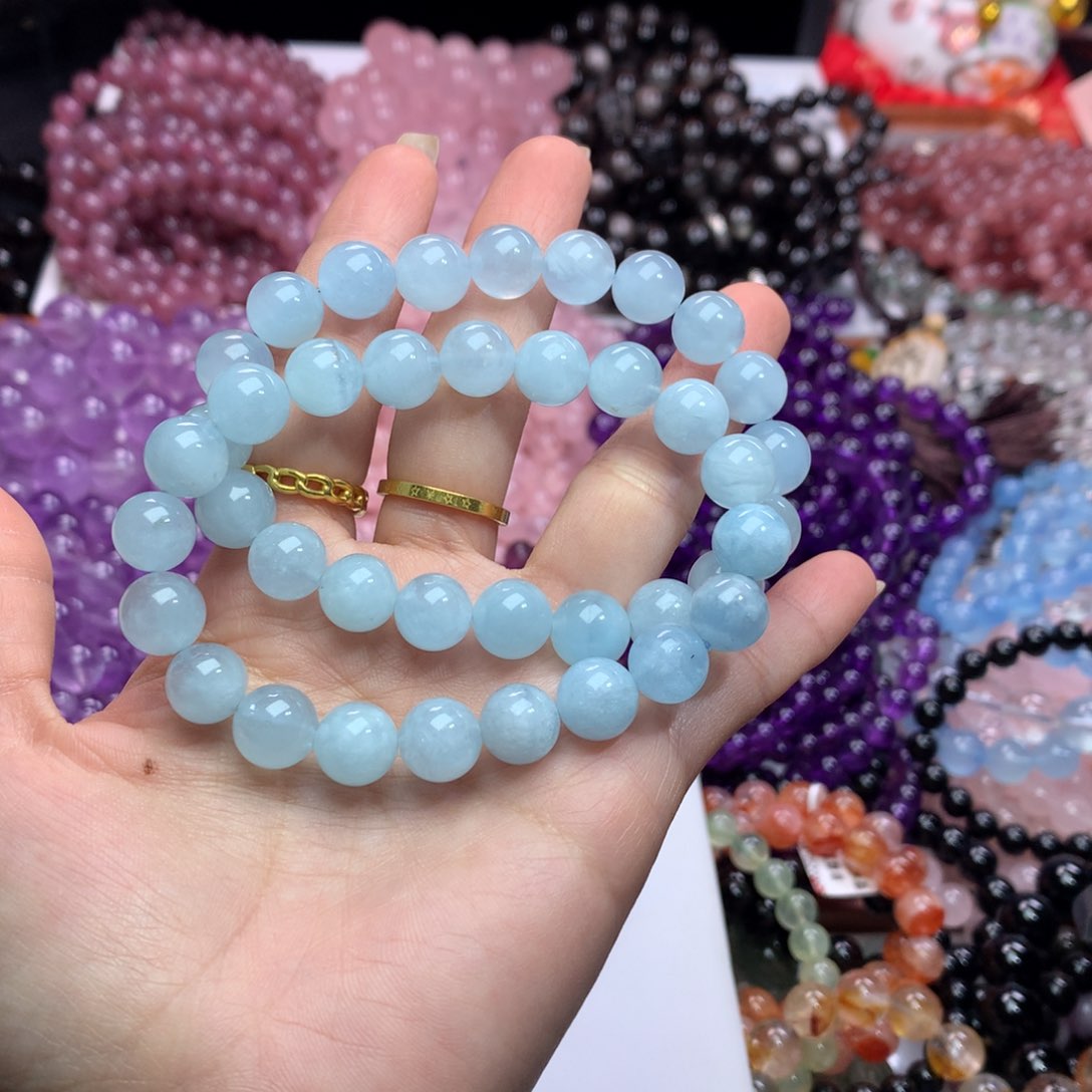水晶手链未镶嵌海蓝宝卡10（多样性其一）