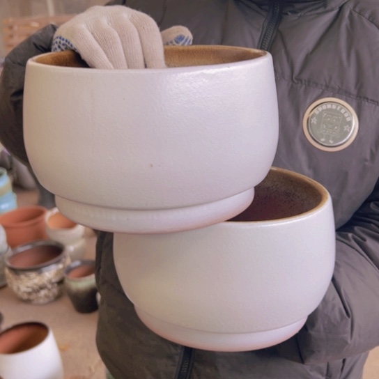 紫砂花盆高13口20————