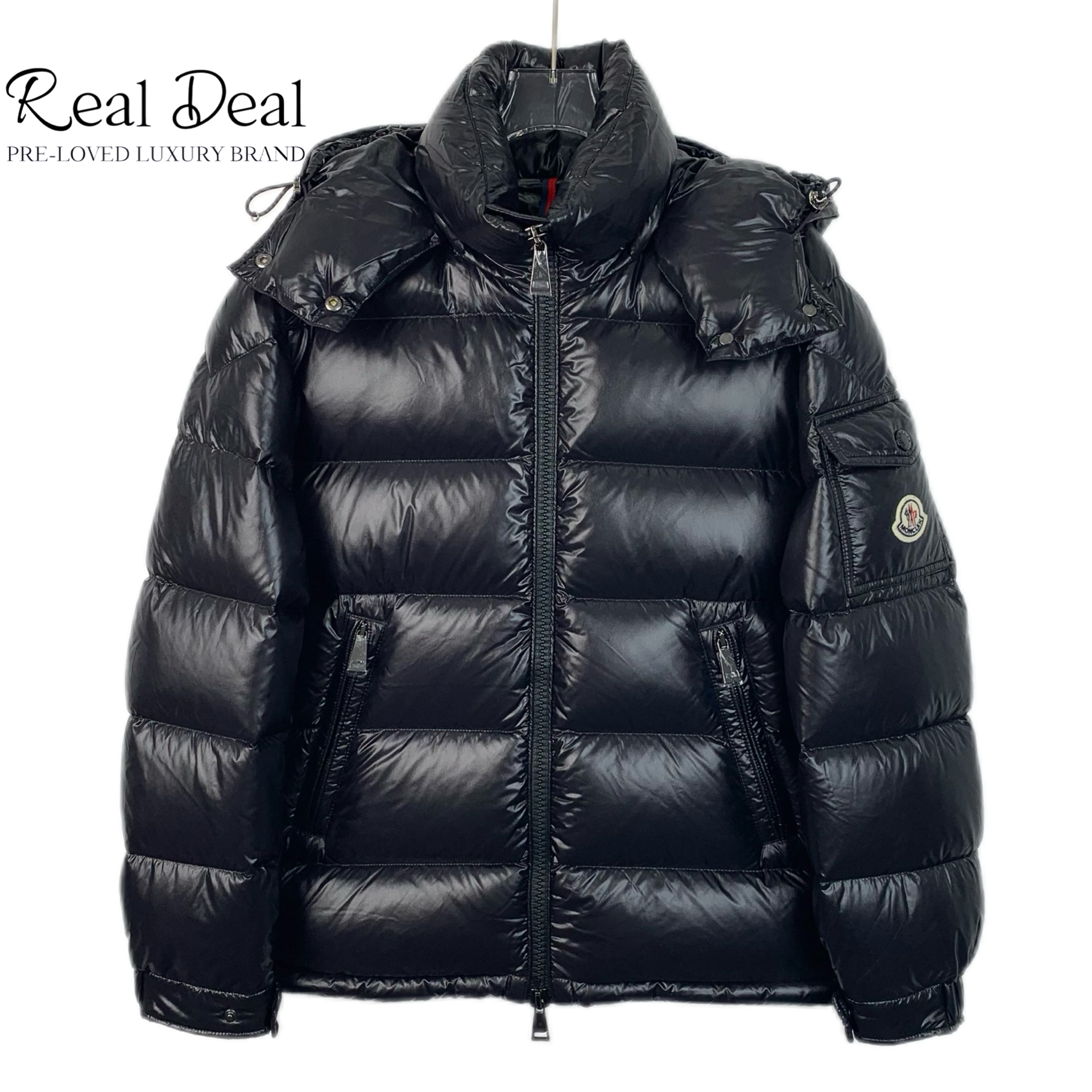 99新 MONCLER H13306 徽标连帽拉链羽绒服 XS码