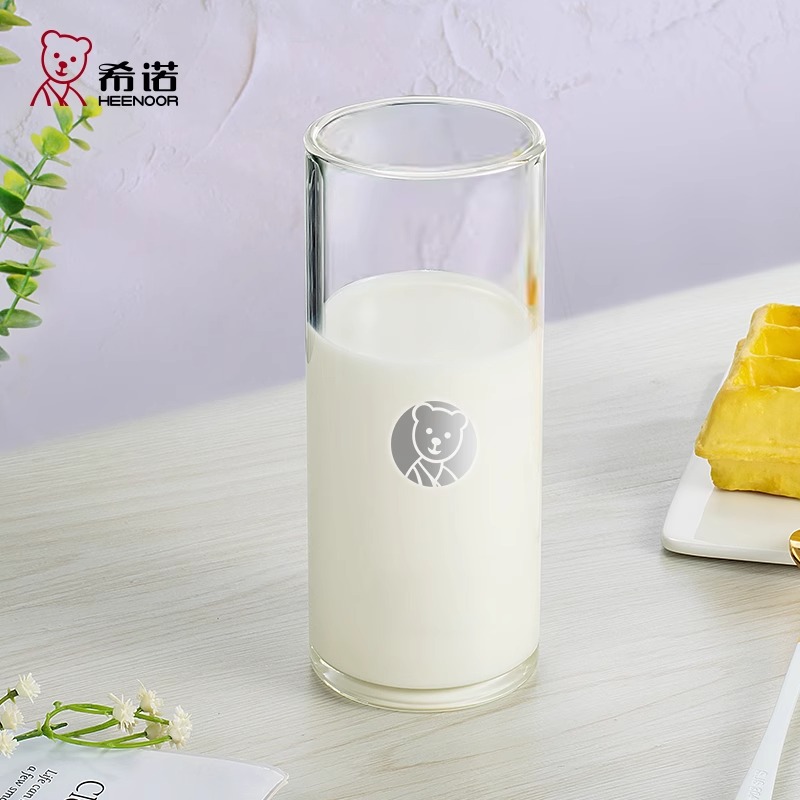 希诺敞口杯透明玻璃啤酒杯加厚高硼硅玻璃单只独立包装445ml