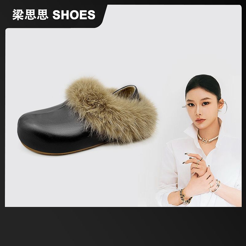 Q【欧贝两穿】梁思思SHOES厚底勃肯鞋女新款秋冬加绒保暖-HM3067
