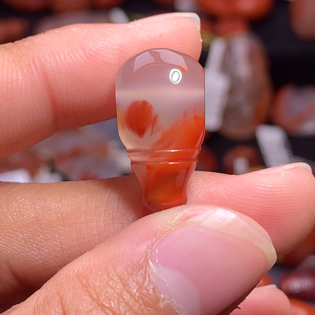 南红玛瑙未镶嵌珠宝半成品三通