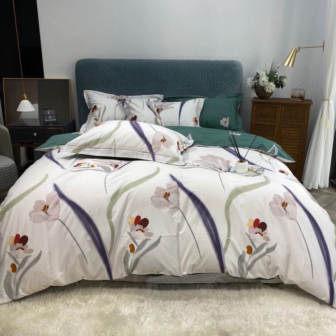 【黛拉】100棉新款四件套2*2.3被套款高支高密面料柔软亲肤透气