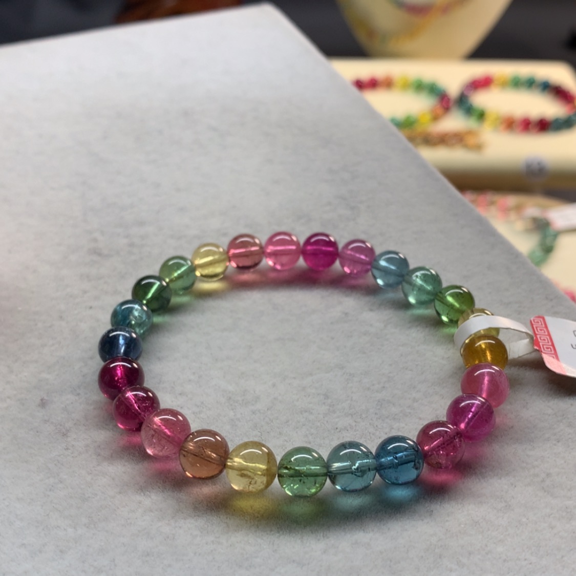 【闪购商品】未镶嵌手链碧玺荧光色标单圈7.2