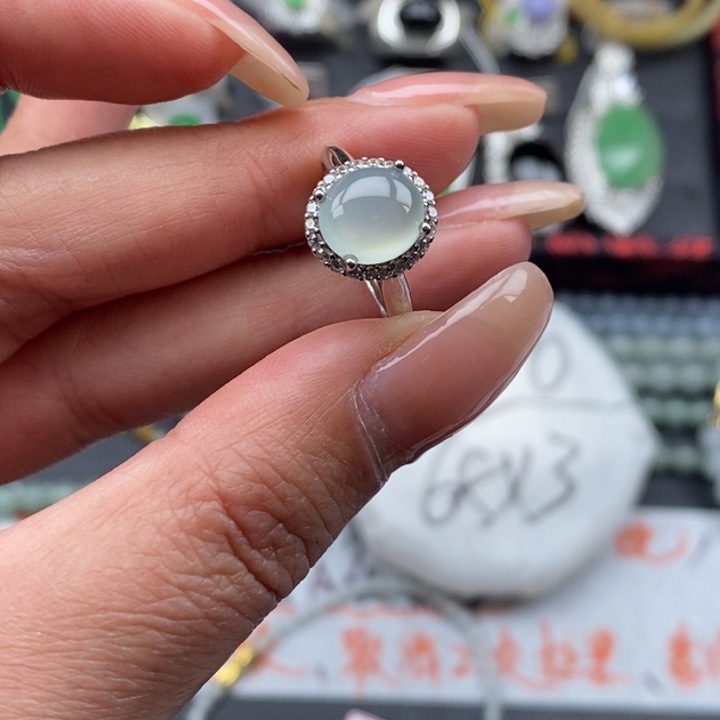 翡翠吊坠(不含链)银S925镶嵌戒指