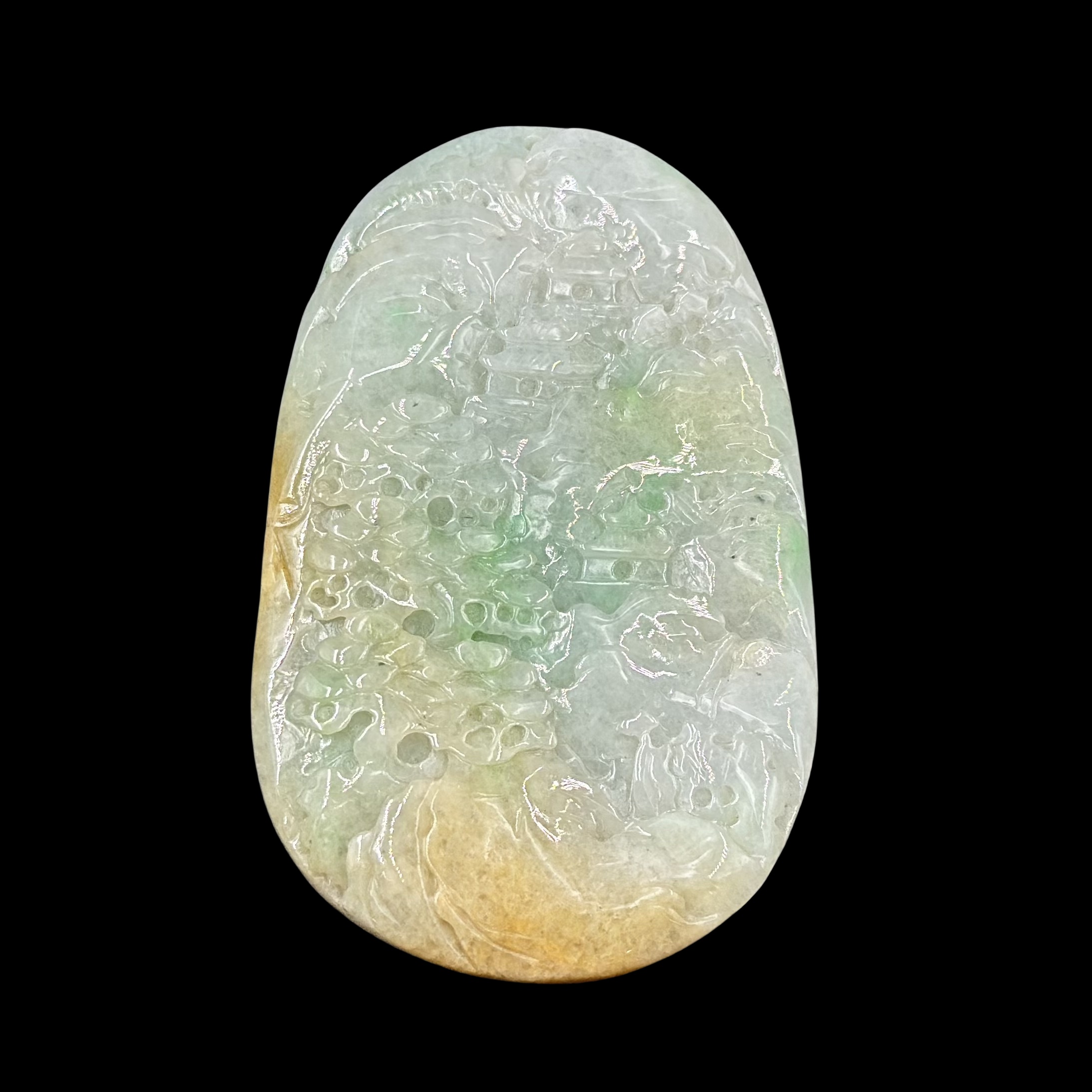 翡翠山水牌饰【华夏藏古】06196