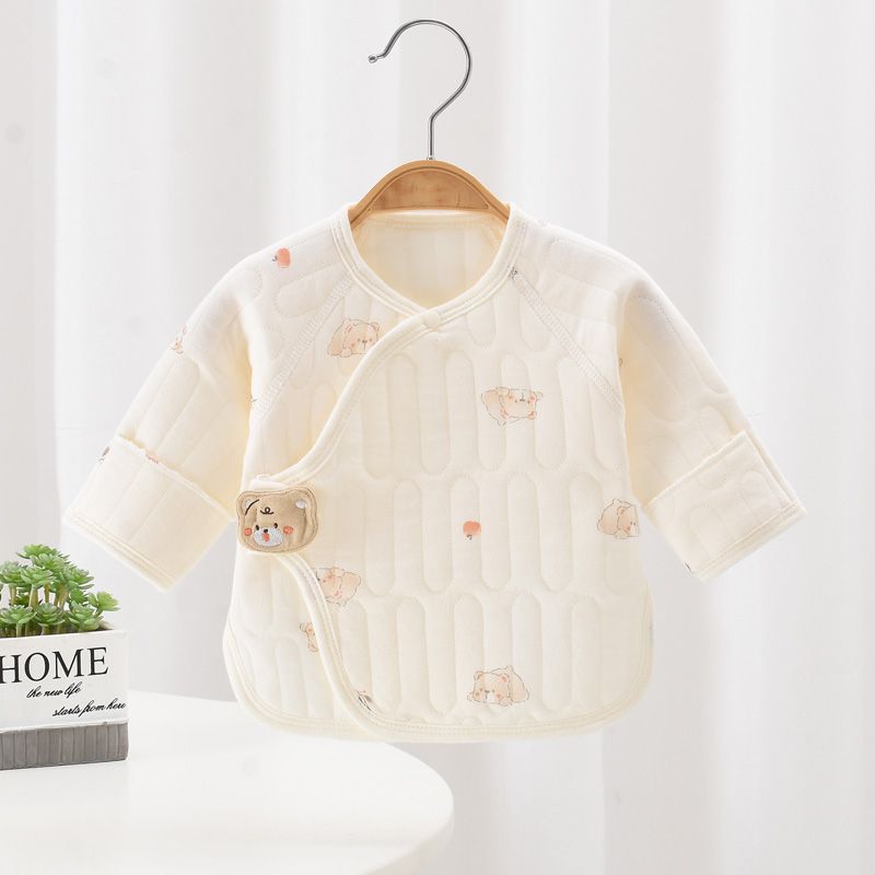 【2件送胎帽】新生儿保暖半背衣无骨A类夹棉秋冬上衣婴幼儿宝宝衣服