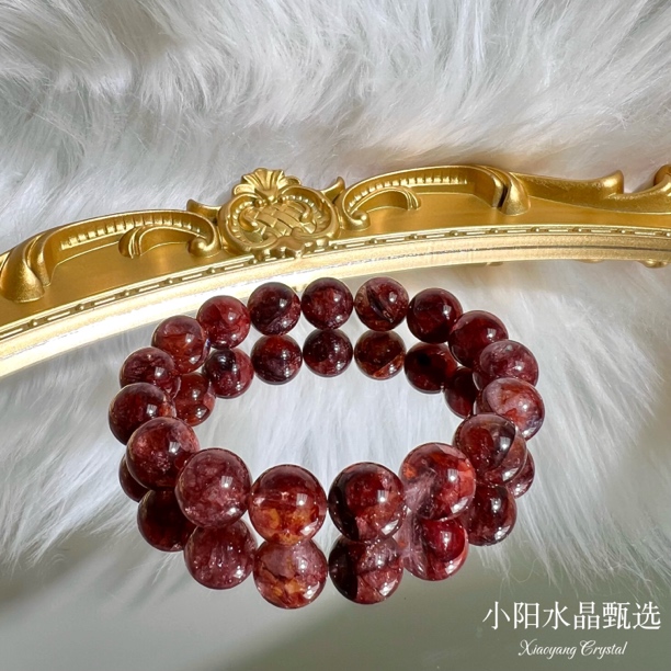 天然满血红胶花圈手串A267—多样性发其一