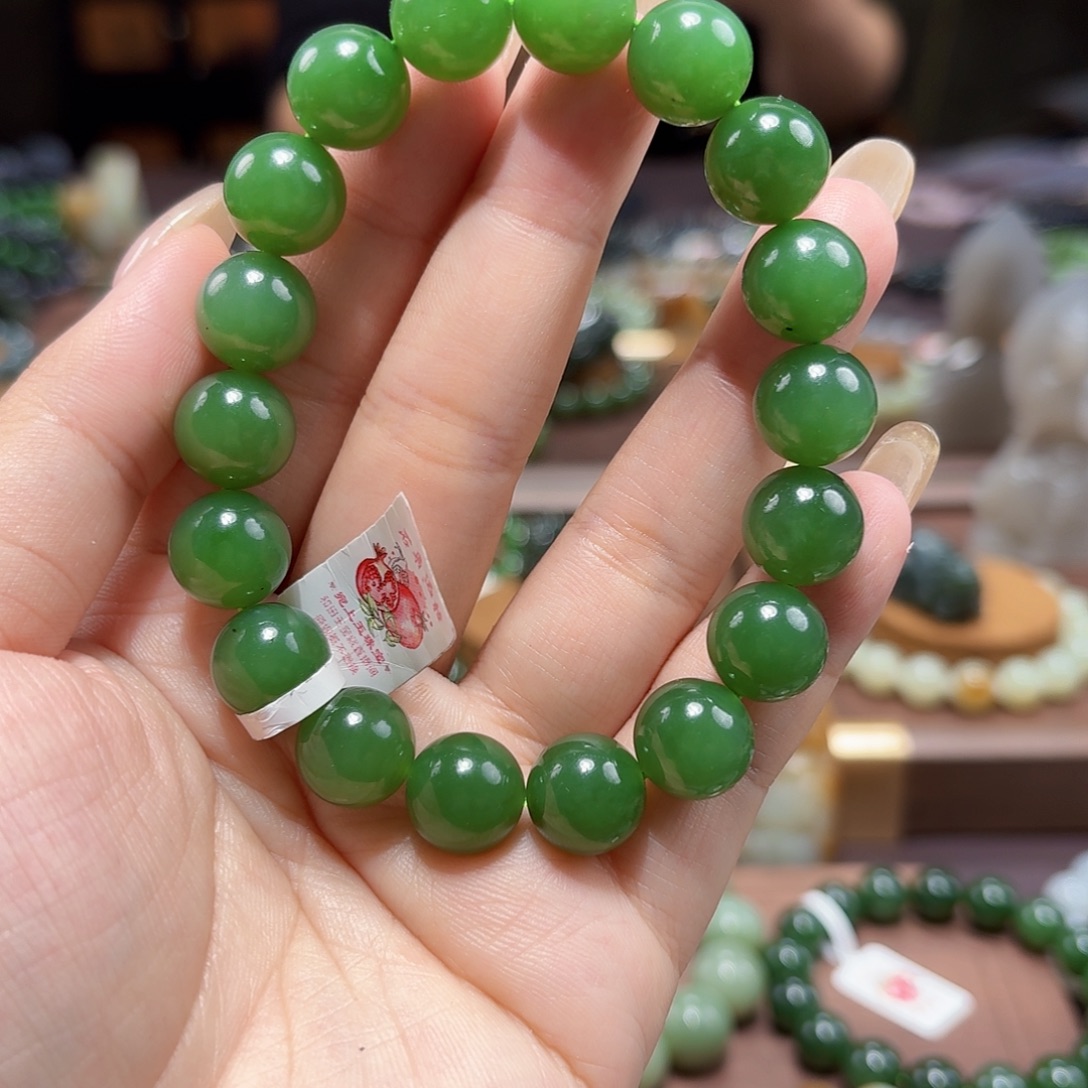 和田玉（碧玉）未镶嵌手链俄12 