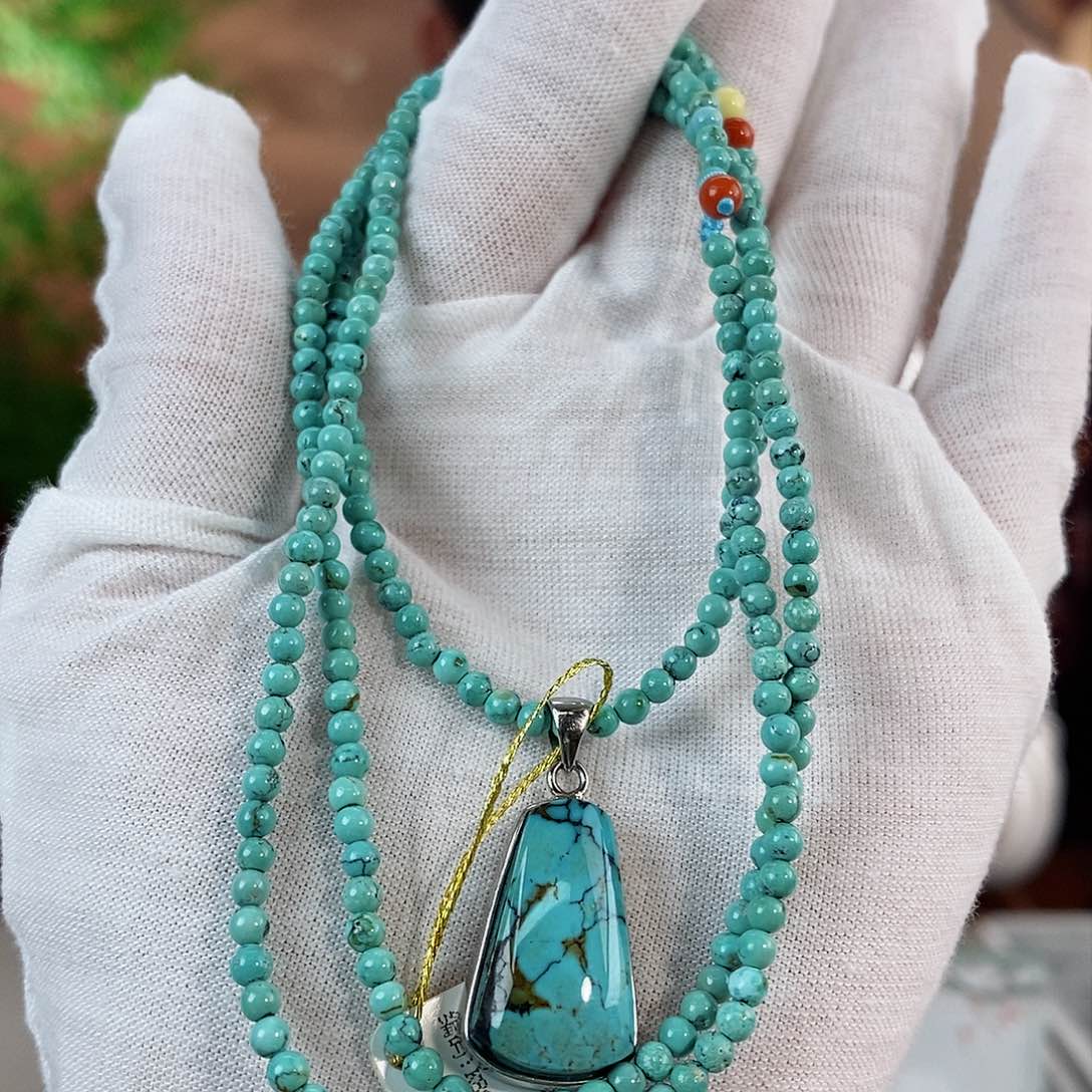 绿松石珠宝奇石银S925镶嵌