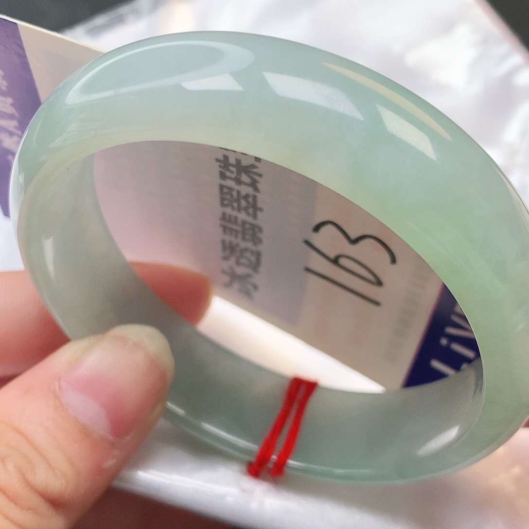 未镶嵌手镯翡翠纯天然A货翡翠冰绿宽轮胎163号