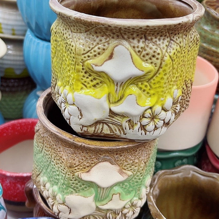 多肉绿植陶瓷花盆9.9包邮，有孔