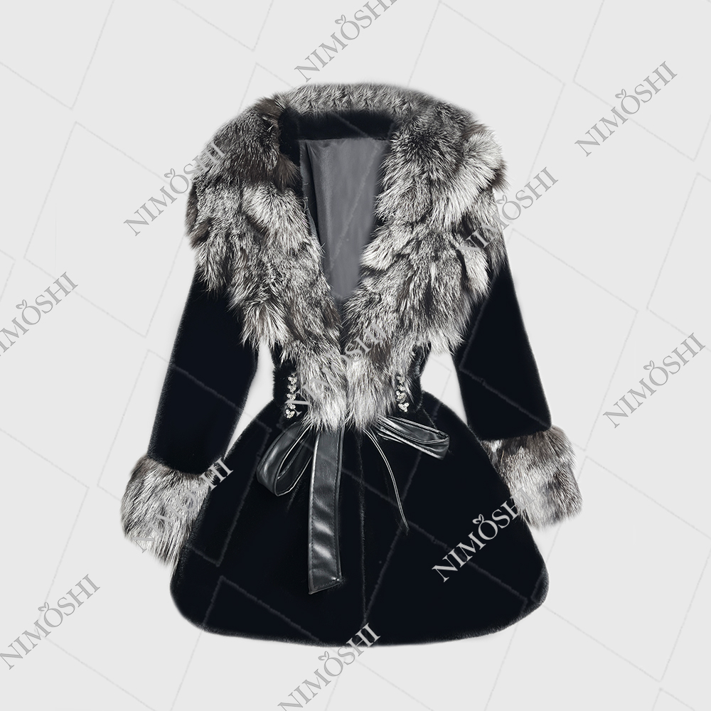 NIMðSHI【莎莎】欧式渐变色高级感挑染中长款毛外套女休闲百搭L5157