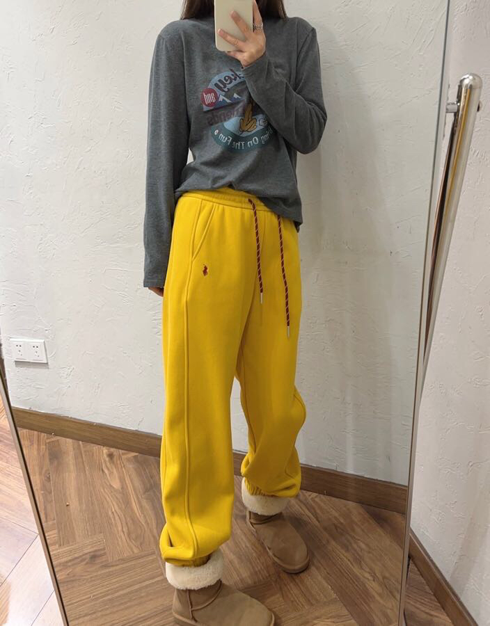 冬季加绒刺绣束脚卫裤218-3951