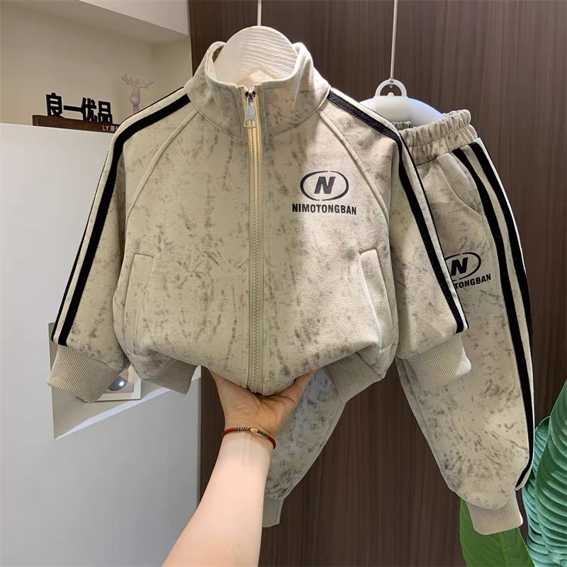 男童秋装套装酷帅服套装男孩春秋季两件套儿童装宝宝洋气休闲衣服
