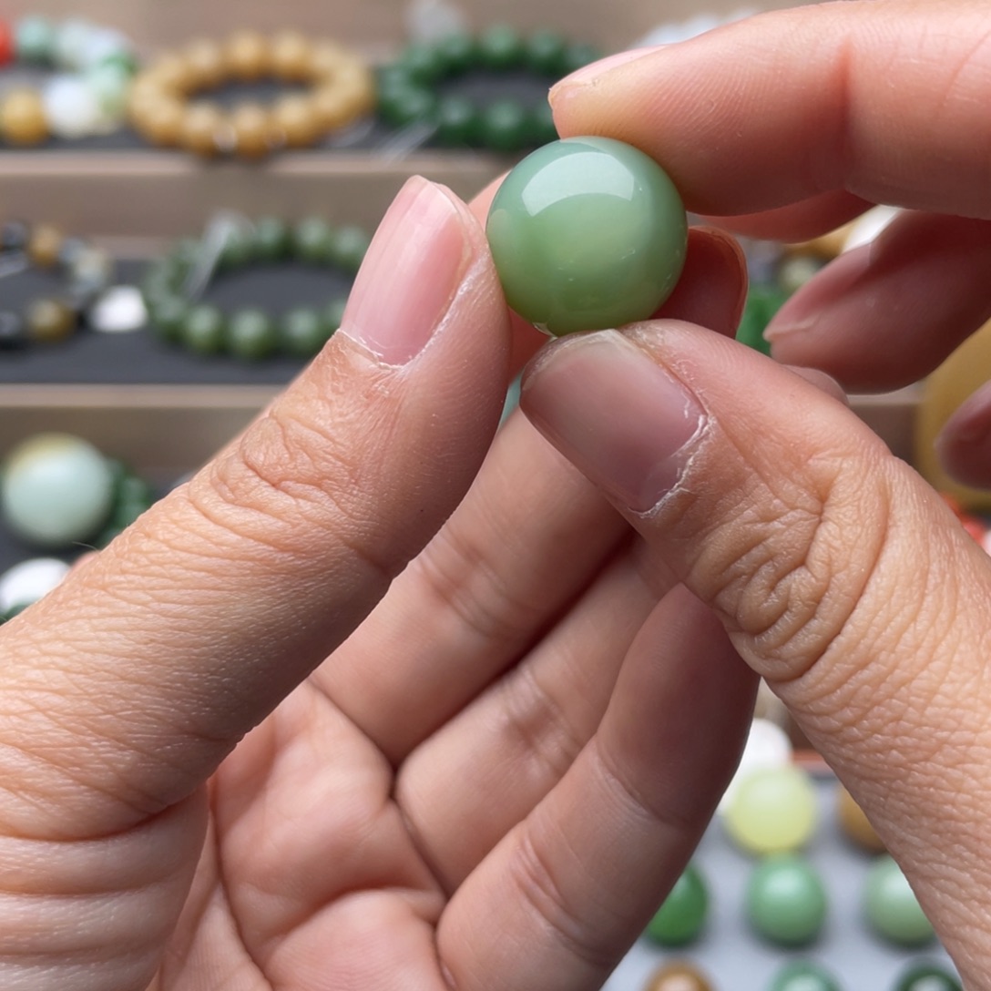 和田玉未镶嵌手链15碧玉粉青