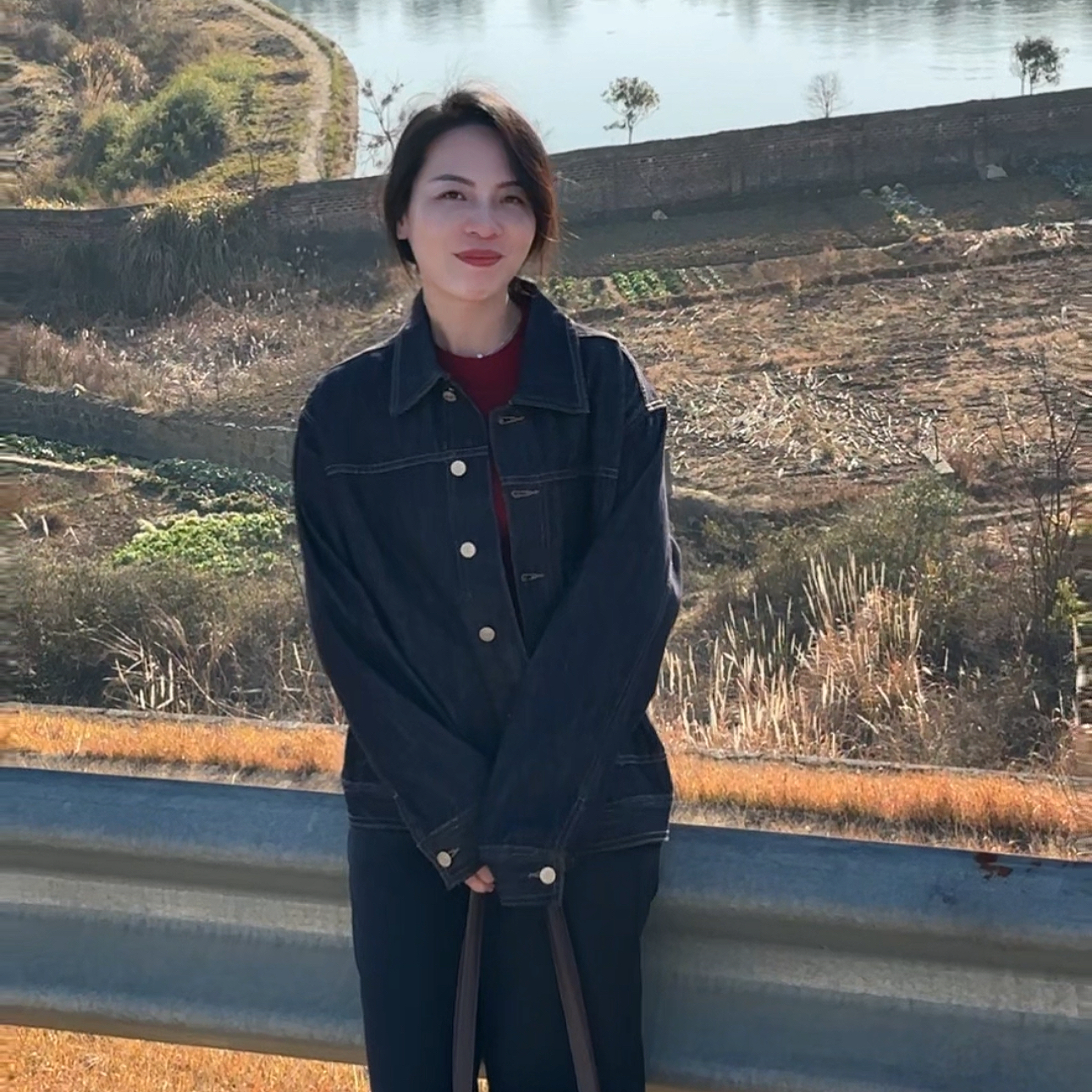 晓灵自留港风工装大口袋牛仔夹克外套女