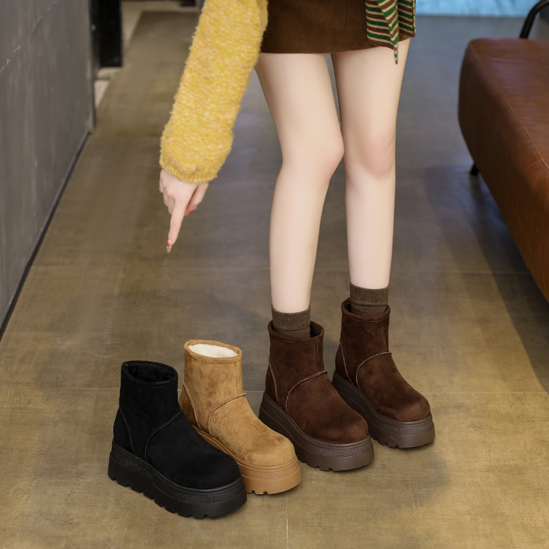 内增高雪地靴女9CM小个子超高跟真皮加绒加厚保暖2025年冬季棉鞋