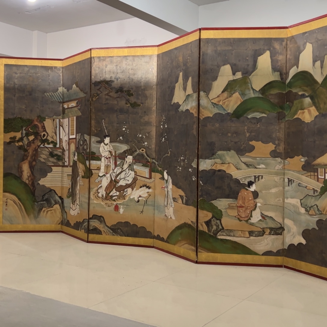 绘画屏风框画茶空间设计