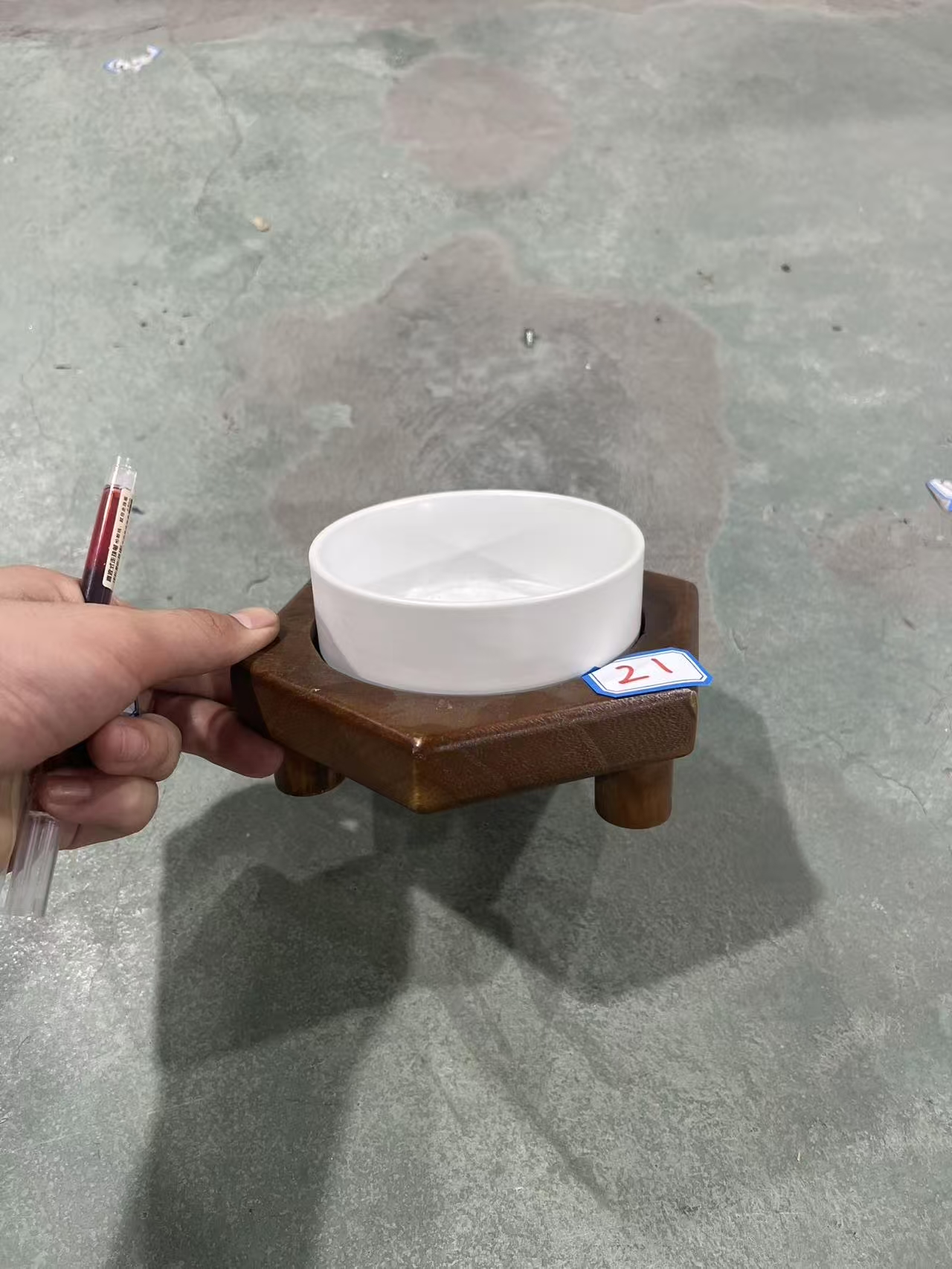 胡桃色色实木烟灰缸果盘INS风盘子简约502