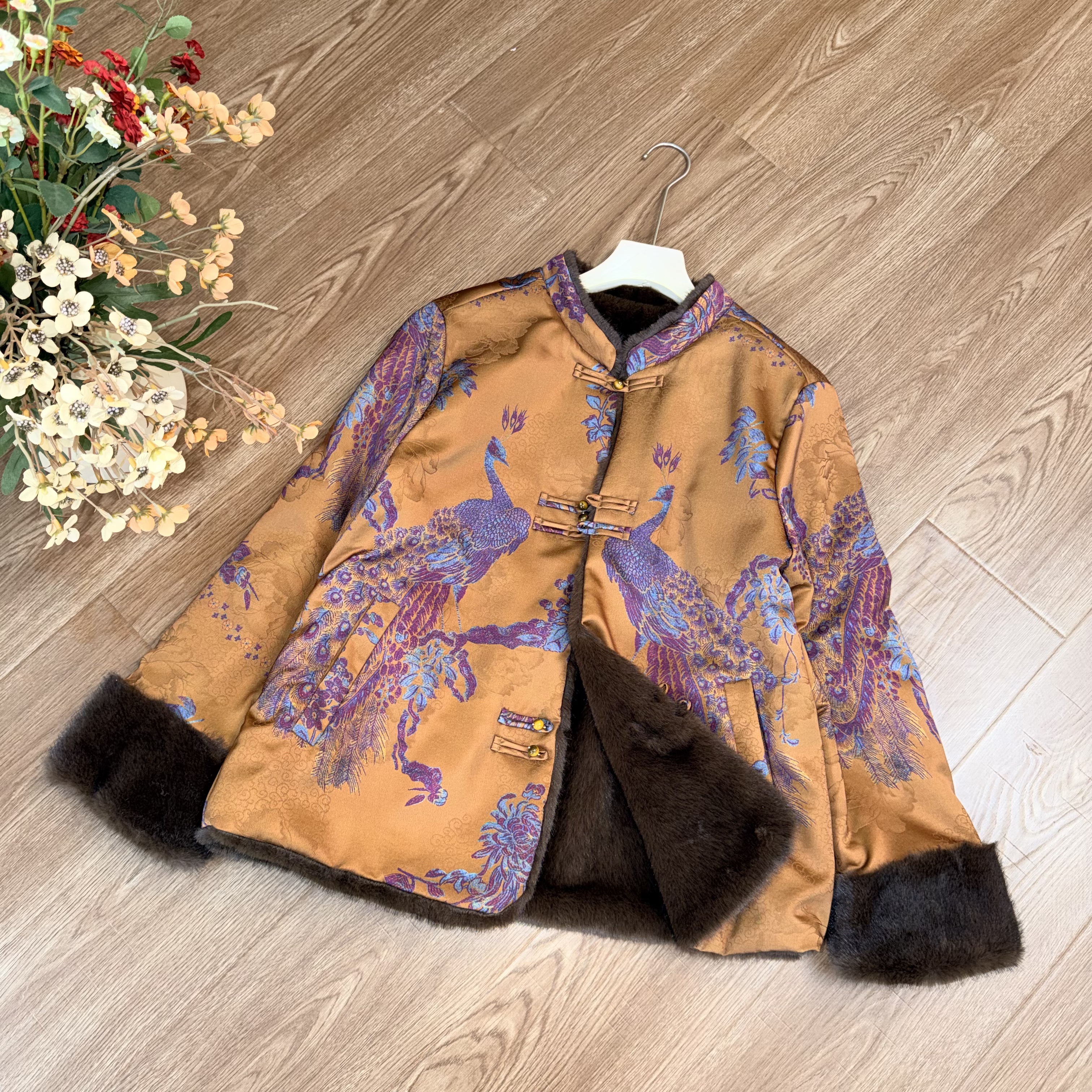 【大季原创】W198冬季新中式宽松双面穿棉服外套女国风复古女装