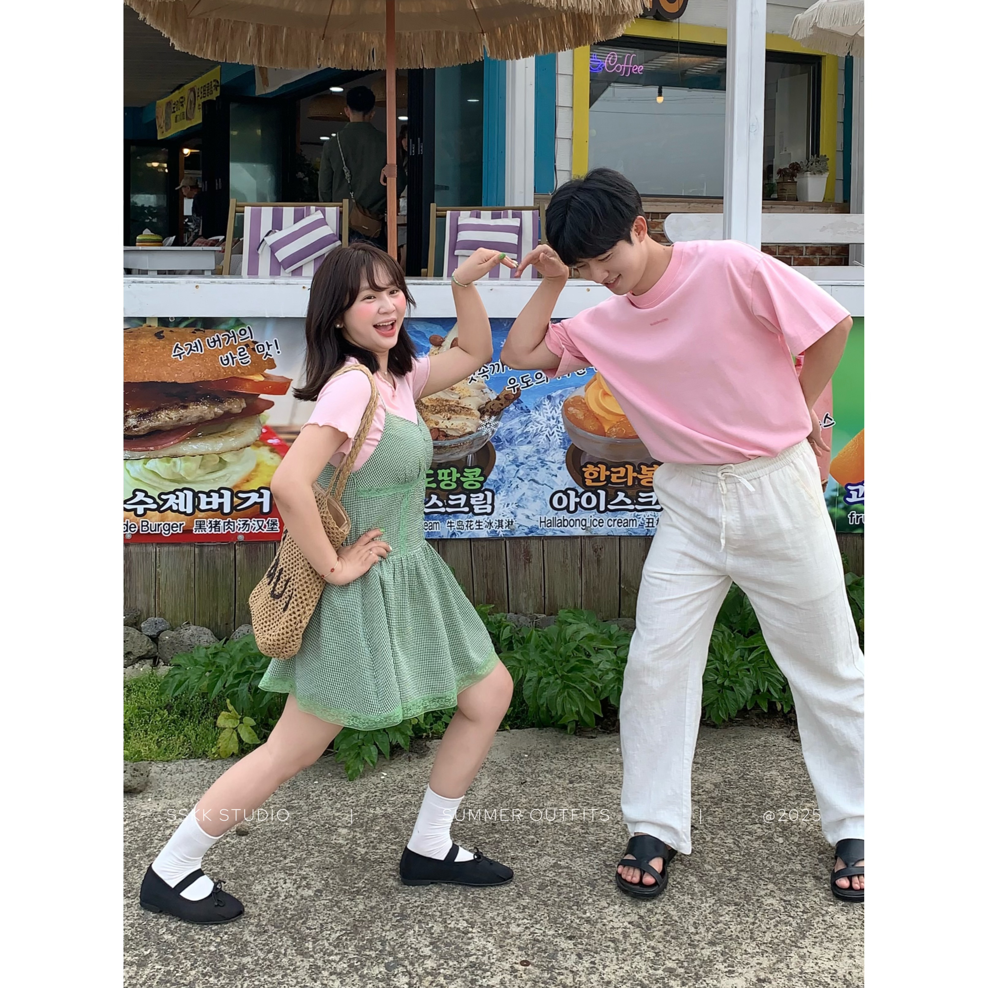 KMZY/KMZY山_山【森系少女】微胖韩版森系休闲格子吊带修身连衣裙女