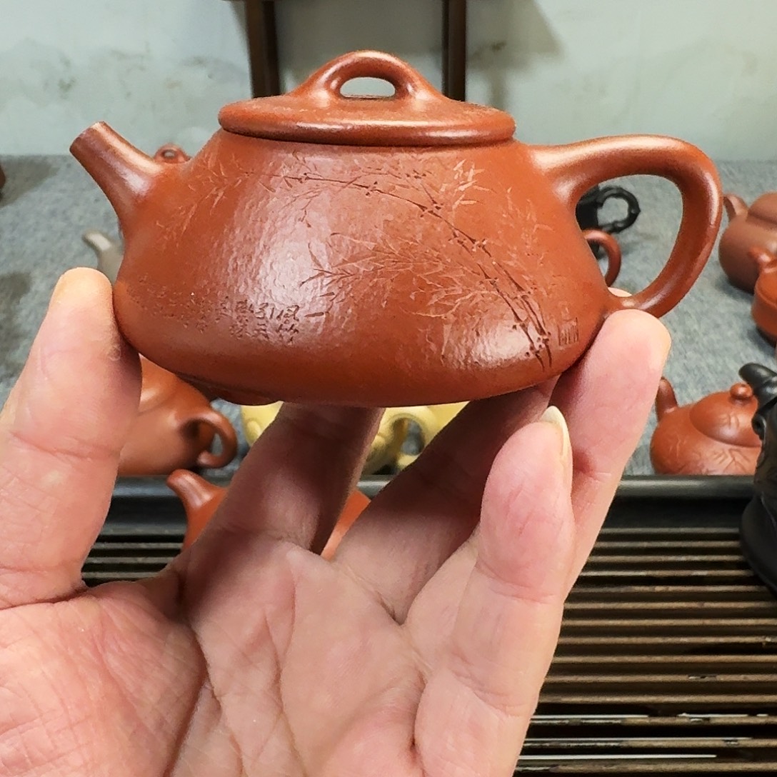 紫砂茶壶全手工紫砂壶平盖石瓢