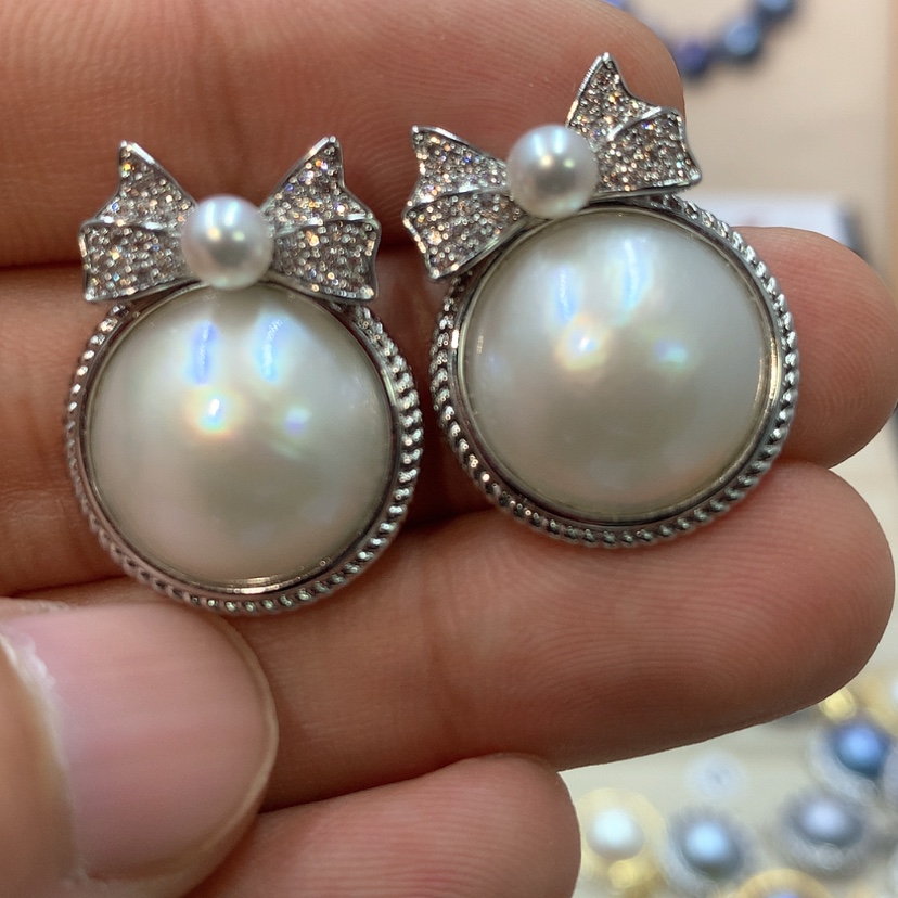 【闪购商品】耳饰拼合珍珠（马贝珠）未镶嵌