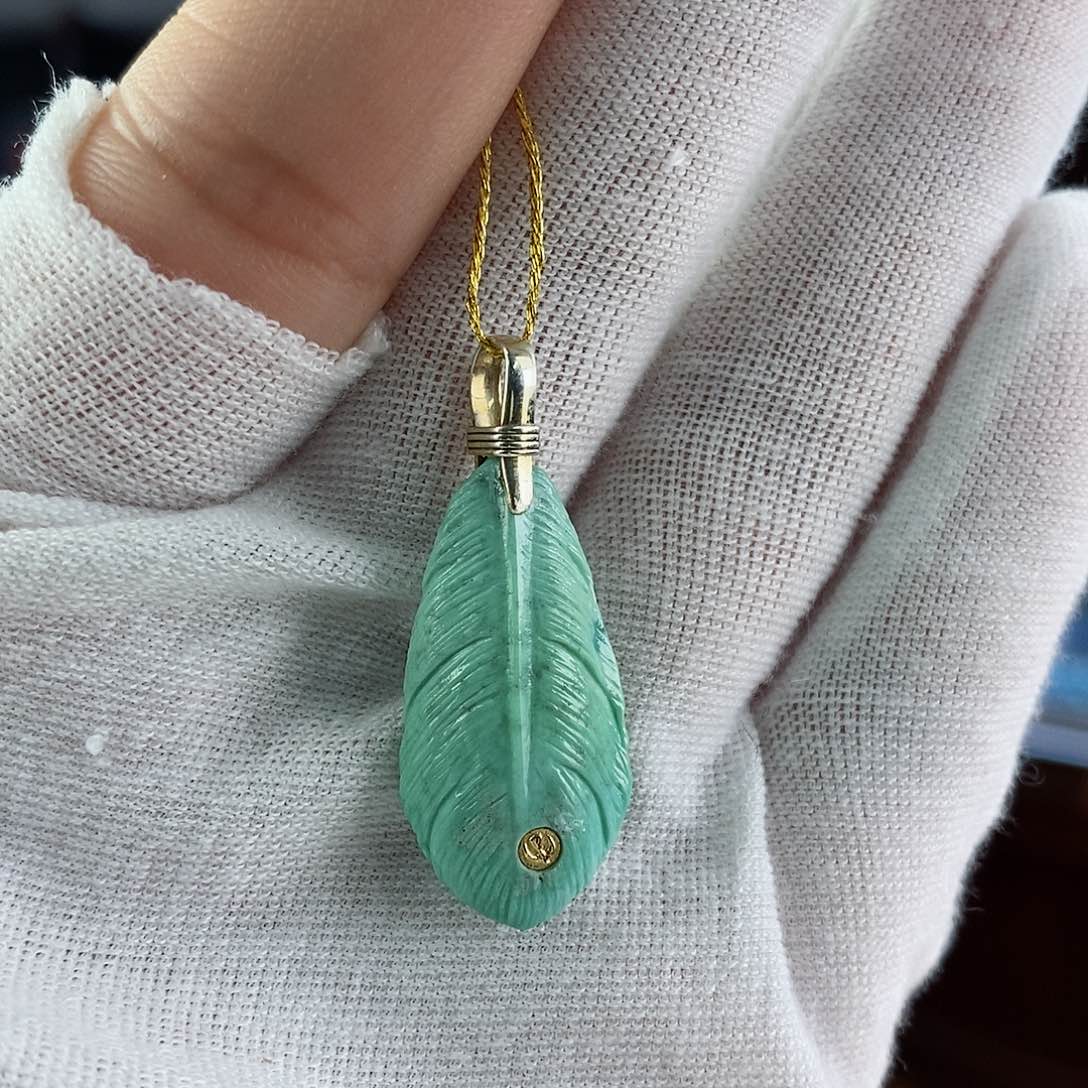 绿松石珠宝奇石银S925镀金镶嵌