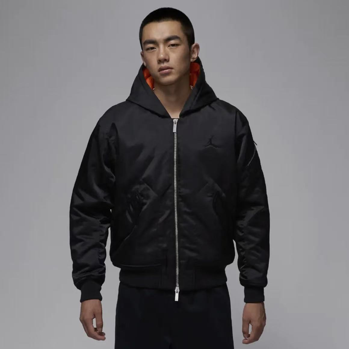 NIKE/耐克官方正品AJ男子加厚黑色棒球服外套HV0541-010流光风