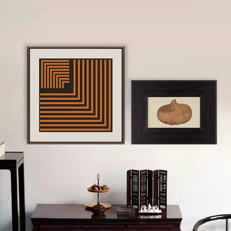 斑马几何中古风客厅沙发背景过道餐厅卧室现代抽象砂岩画