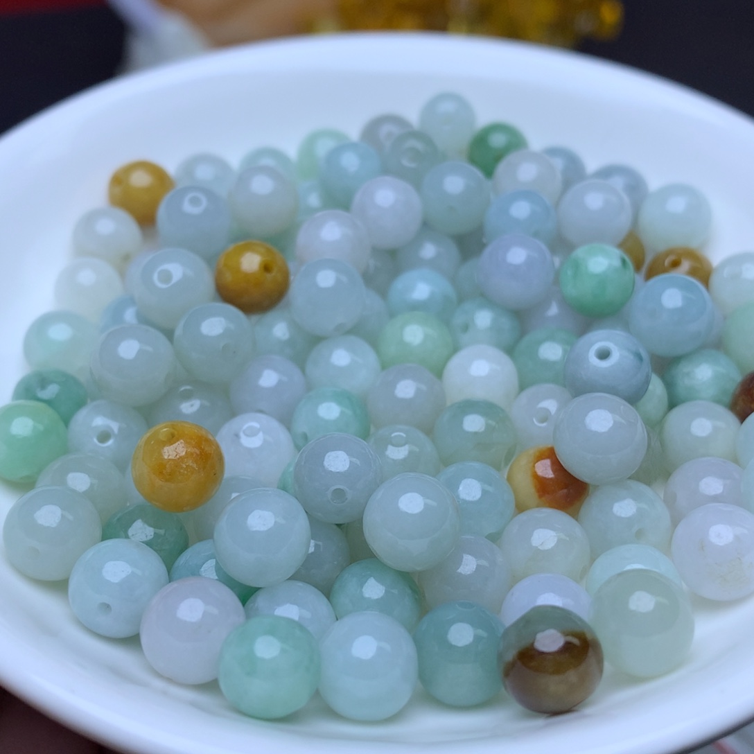 【闪购商品】翡翠手链未镶嵌卡7.8冰三彩25个