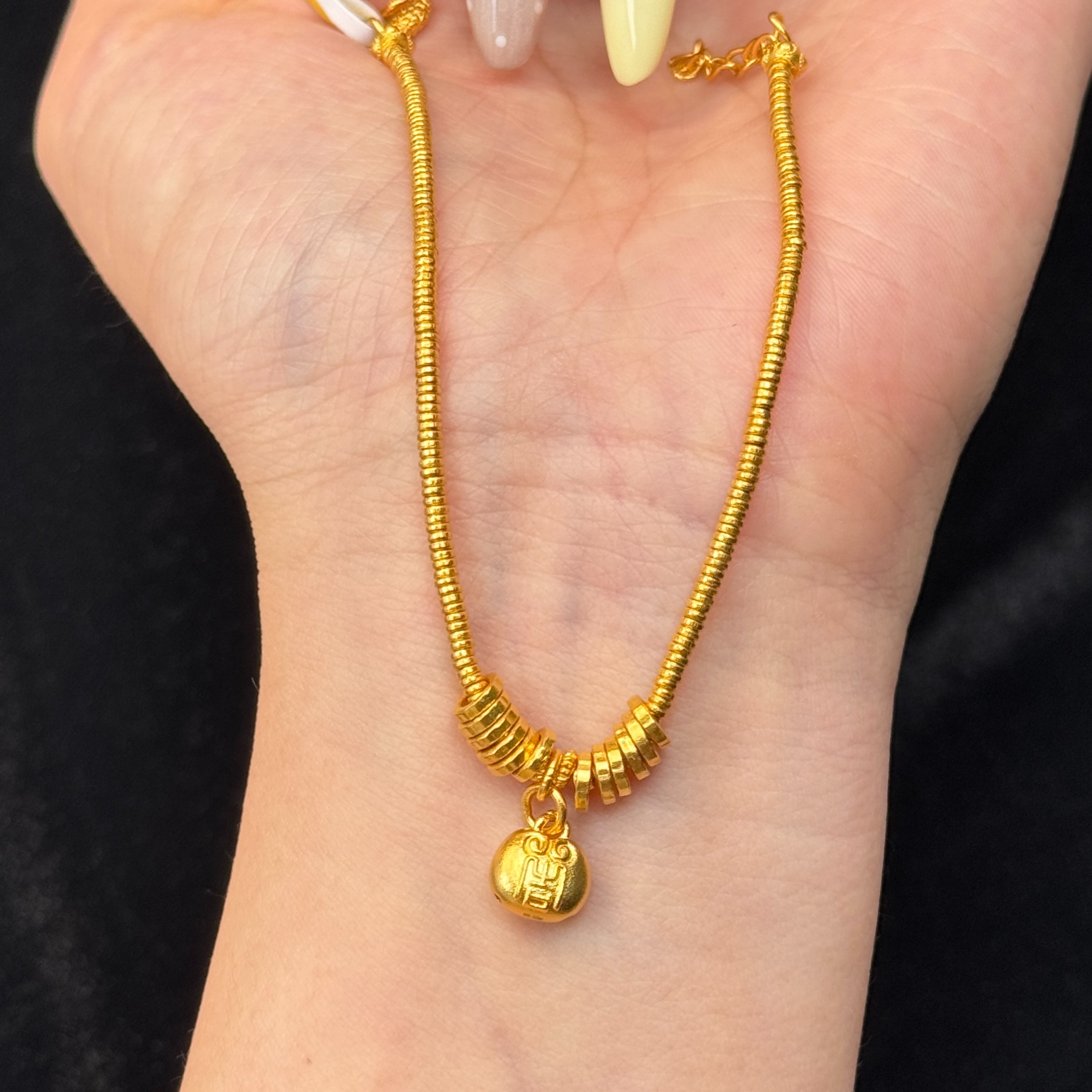 Q【胖福盘缠手绳】足金999手链