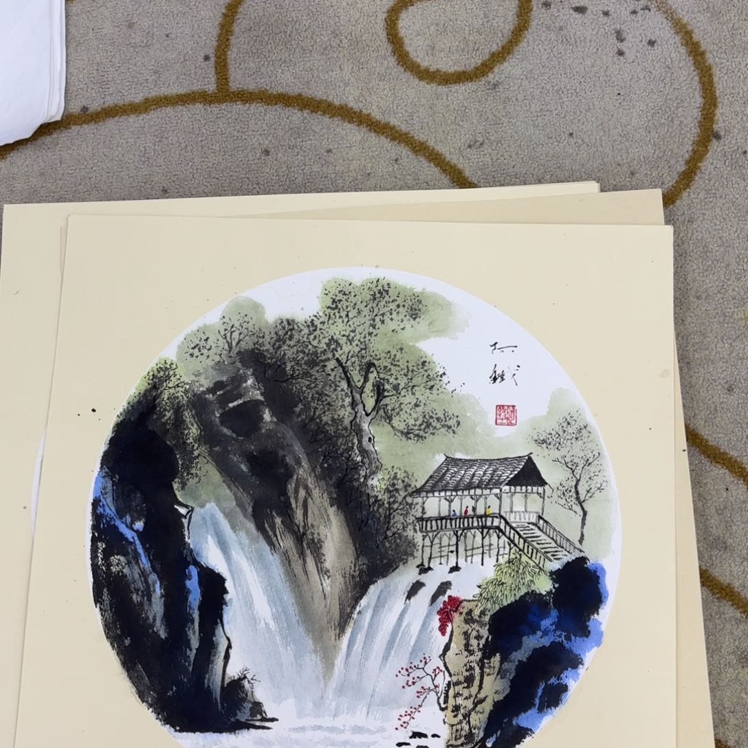 国画啊铁斗方李欣主播