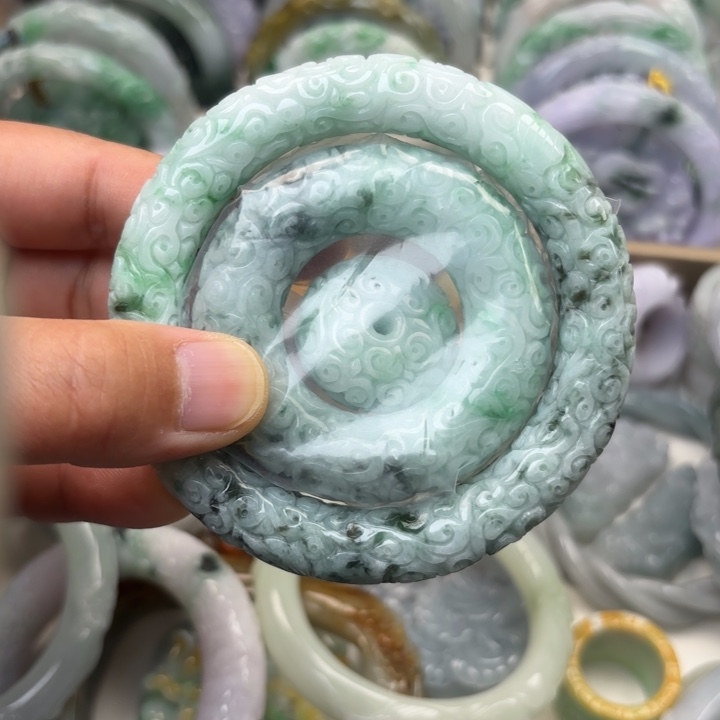 翡翠未镶嵌手镯58仿古圆条207