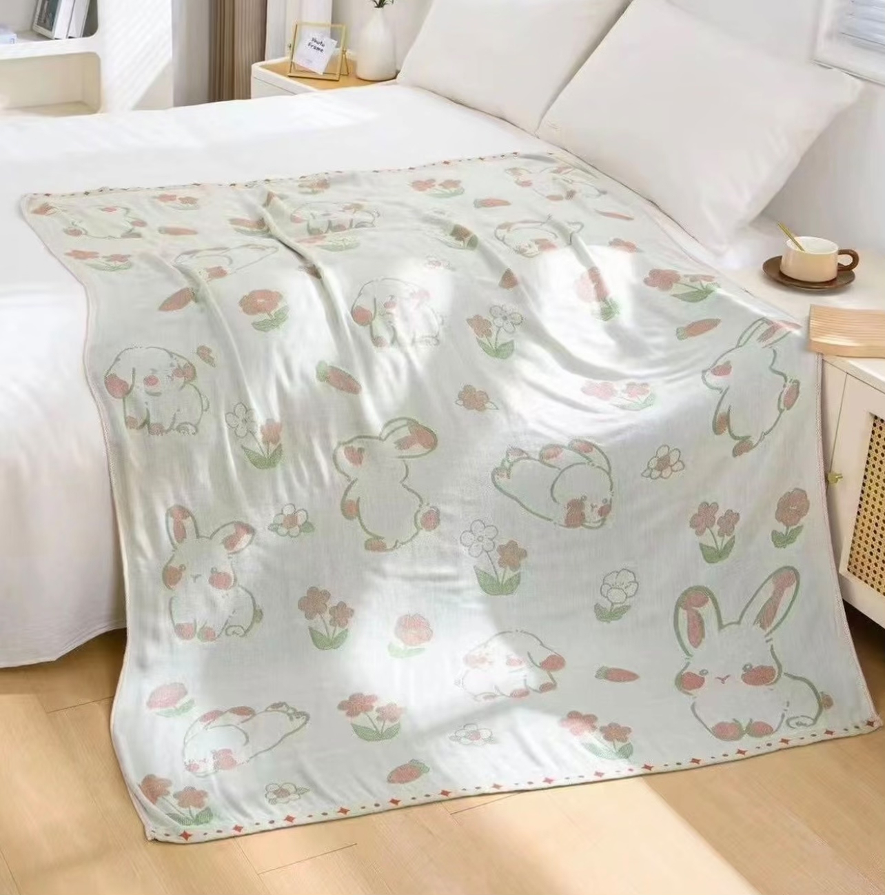 【小玉兔】120*150冷感毯可爱柔软单人