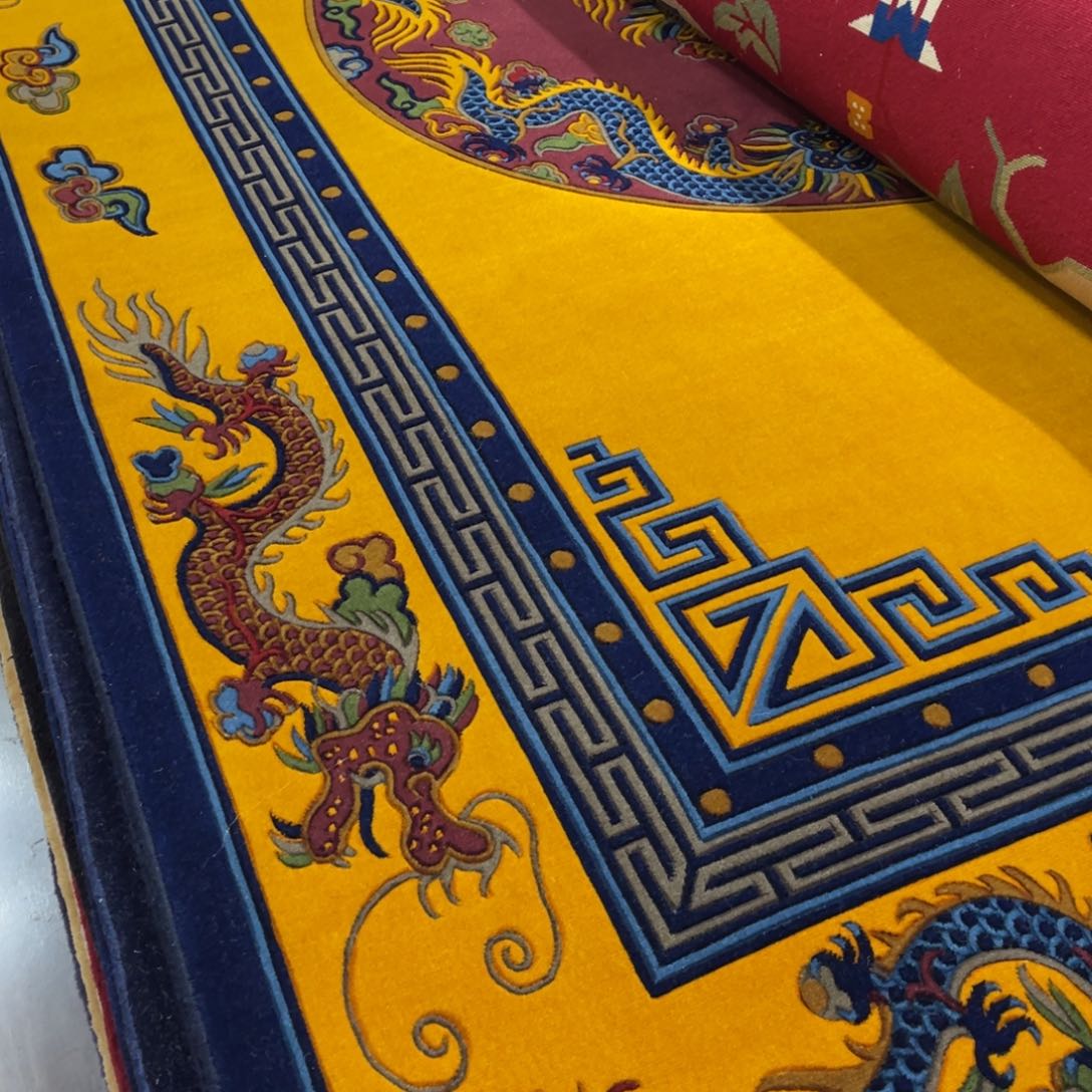 羊毛纯羊毛高密度龙毯2×3