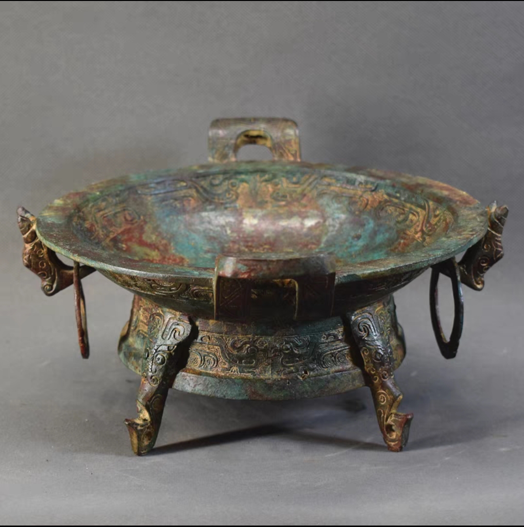 西周涞盘 仿古青铜器 家居摆件 桌面摆件